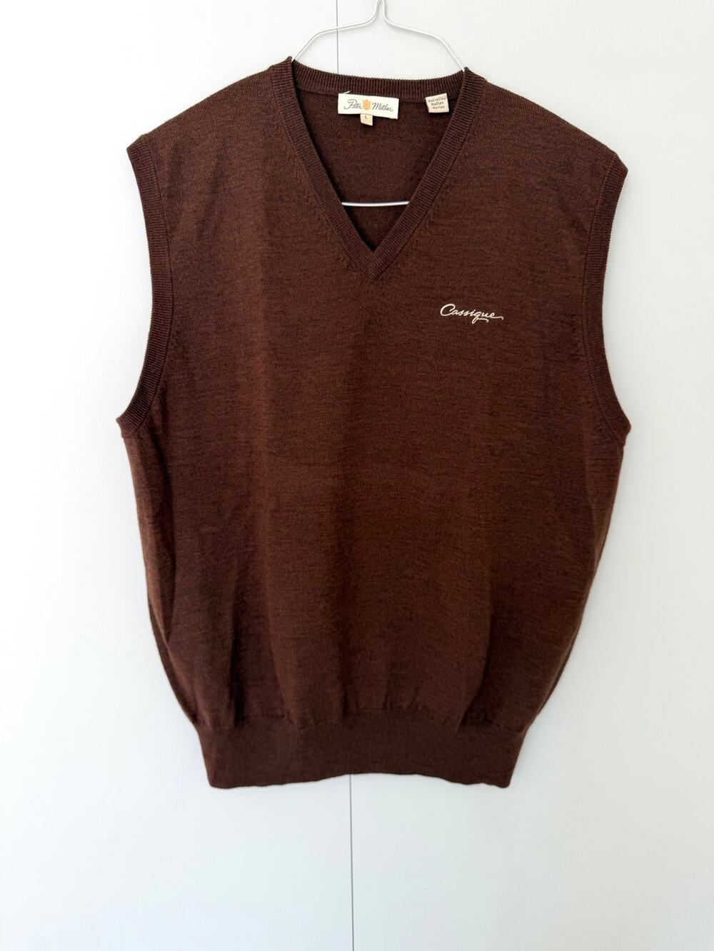 PETER MILLAR Men's Vintage Extrafine Merino Italian Merino Wool Vest in Brown